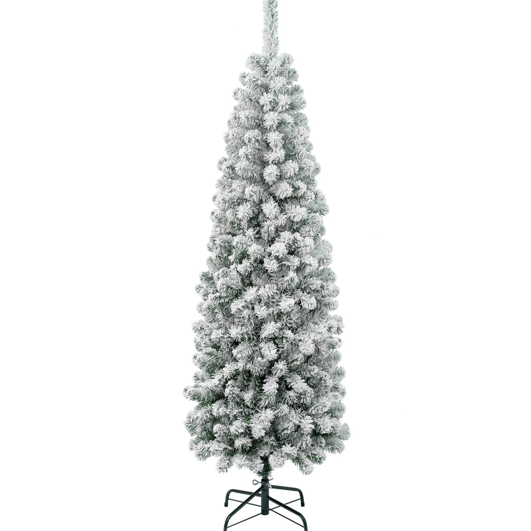 Slim-National Tree Company First Traditions Collection Artificial Christmas Tree, Acacia, Pencil Slim, Flocked, Includes Stand, 6 Feet