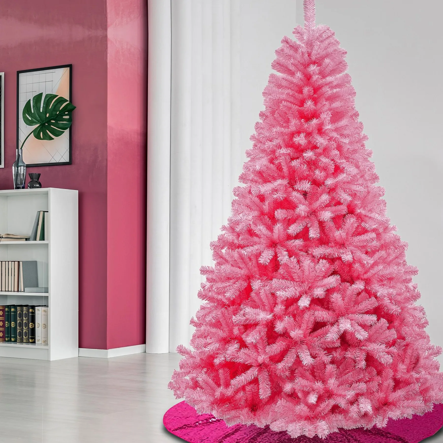 7Ft - 9Ft-National Tree Company First Traditions Color Pop Christmas Tree, Pink, 7.5 Ft