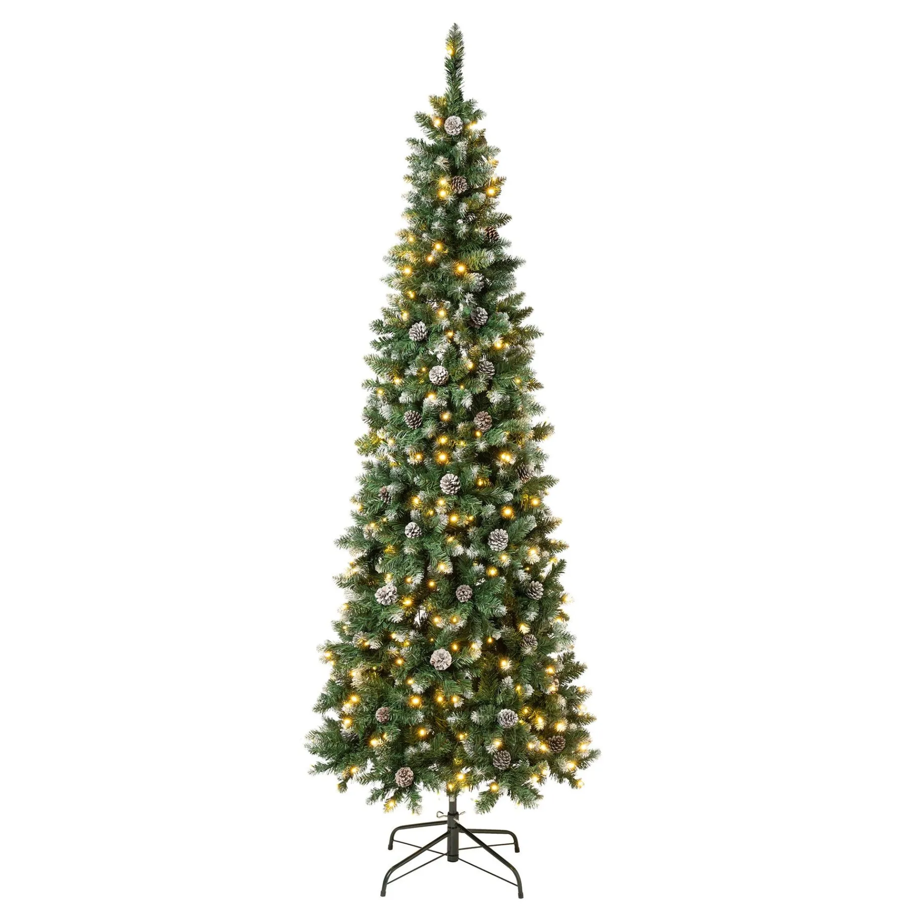 Warm White Led-National Tree Company First Traditions Oakley Hills Snowy Christmas Tree With Hinged Branches, 7.5 Ft