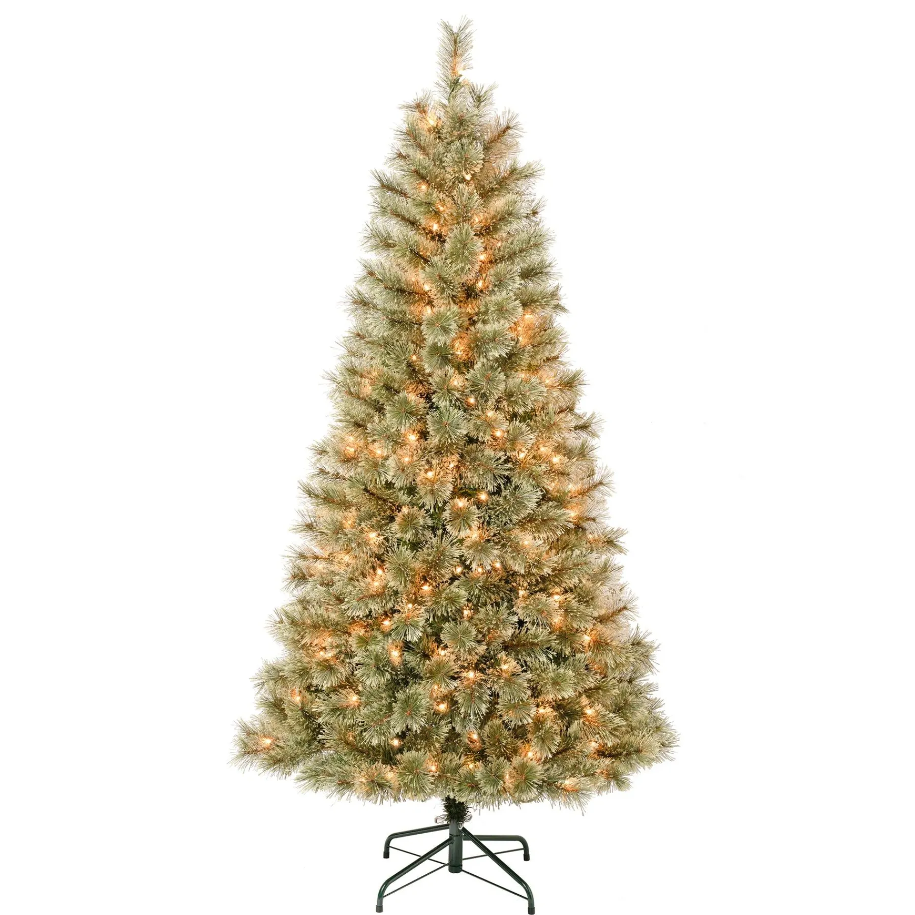 5Ft - 6Ft-National Tree Company First Traditions Pre-Lit Arcadia Pine Cashmere Christmas Tree, Clear Incandescent Lights, Plug In, 6 Ft