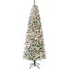 National Tree Company Slim^First Traditions Pre-Lit Acacia Flocked Tree Medium Christmas Tree, Clear Incandescent Lights, Plug In, 7.5 Ft