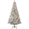 7Ft - 9Ft-National Tree Company First Traditions Pre-Lit Acacia Flocked Tree Christmas Tree, Clear Incandescent Lights, Plug In, 7.5 Ft