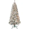 National Tree Company Full^First Traditions Pre-Lit Acacia Flocked Tree Christmas Tree, Clear Incandescent Lights, Plug In, 6 Ft