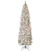 National Tree Company Full^First Traditions Pre-Lit Acacia Flocked Tree Slim Christmas Tree, Clear Incandescent Lights, Plug In, 9 Ft