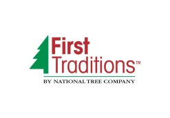 Slim-National Tree Company First Traditions Pre-Lit Charleston Pine Snowy Slim Christmas Tree, Clear Incandescent Lights, Plug In, 9 Ft