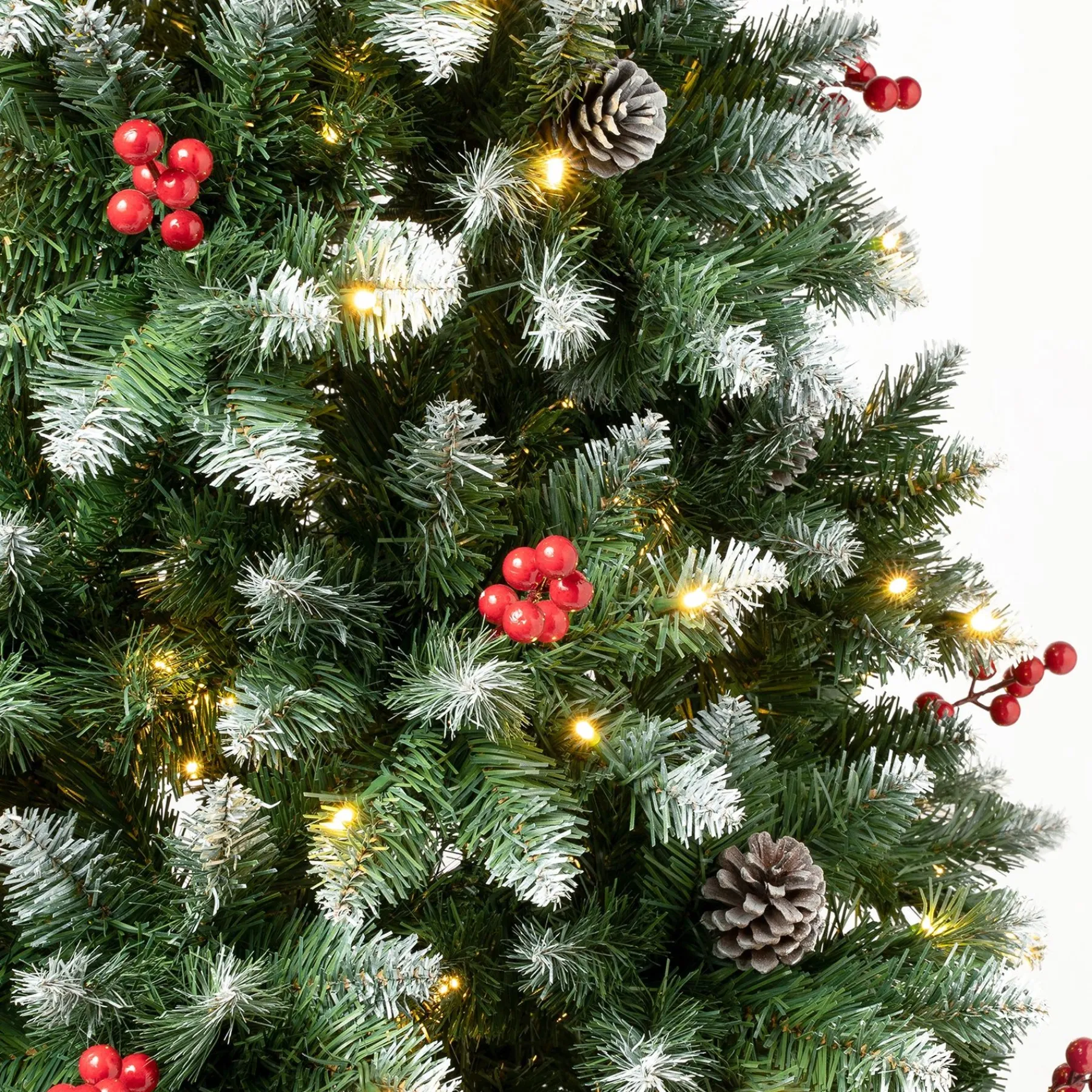 Slim-National Tree Company First Traditions Pre-Lit Cullen Slim Christmas Tree With Hinged Branches, Warm White Led Lights, Plug In, 7.5Ft