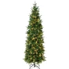 National Tree Company Slim^First Traditions Pre-Lit Duxbury Slim Christmas Tree With Hinged Branches, Warm White Led Lights, Plug In, 6 Ft