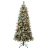 Full-National Tree Company First Traditions Pre-Lit Perry Hard Needle Christmas Tree, Clear Incandescent Lights, Plug In, 6 Ft