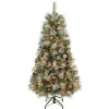 Clear-National Tree Company First Traditions Pre-Lit Perry Hard Needle Christmas Tree, Clear Incandescent Lights, Plug In, 4.5 Ft