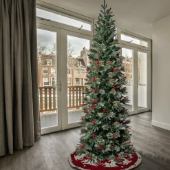 7Ft - 9Ft-National Tree Company First Traditions Virginia Blue Pine Slim Christmas Tree With Hinged Branches, 7.5Ft