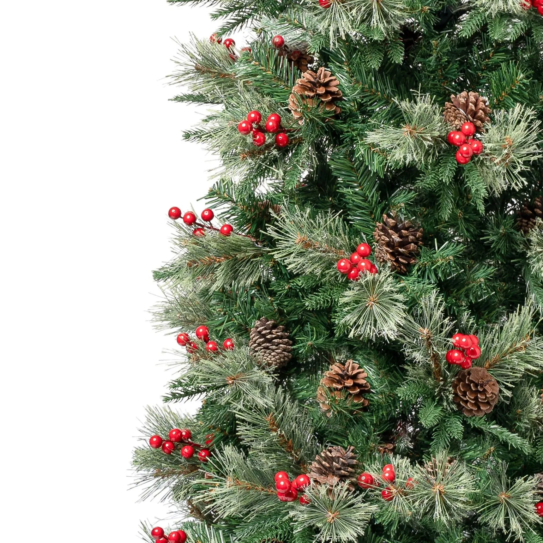 7Ft - 9Ft-National Tree Company First Traditions Virginia Blue Pine Slim Christmas Tree With Hinged Branches, 7.5Ft