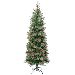National Tree Company Slim^First Traditions Virginia Blue Pine Slim Christmas Tree With Hinged Branches, 6 Ft