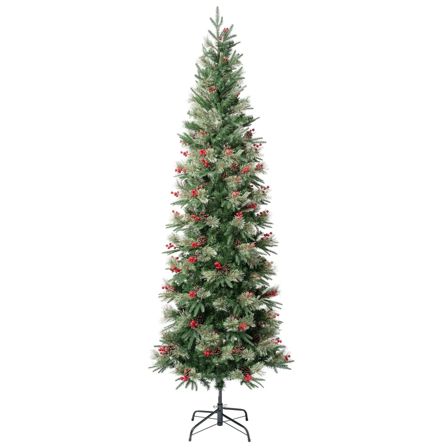 Slim-National Tree Company First Traditions Virginia Blue Pine Slim Christmas Tree With Hinged Branches, 7.5Ft