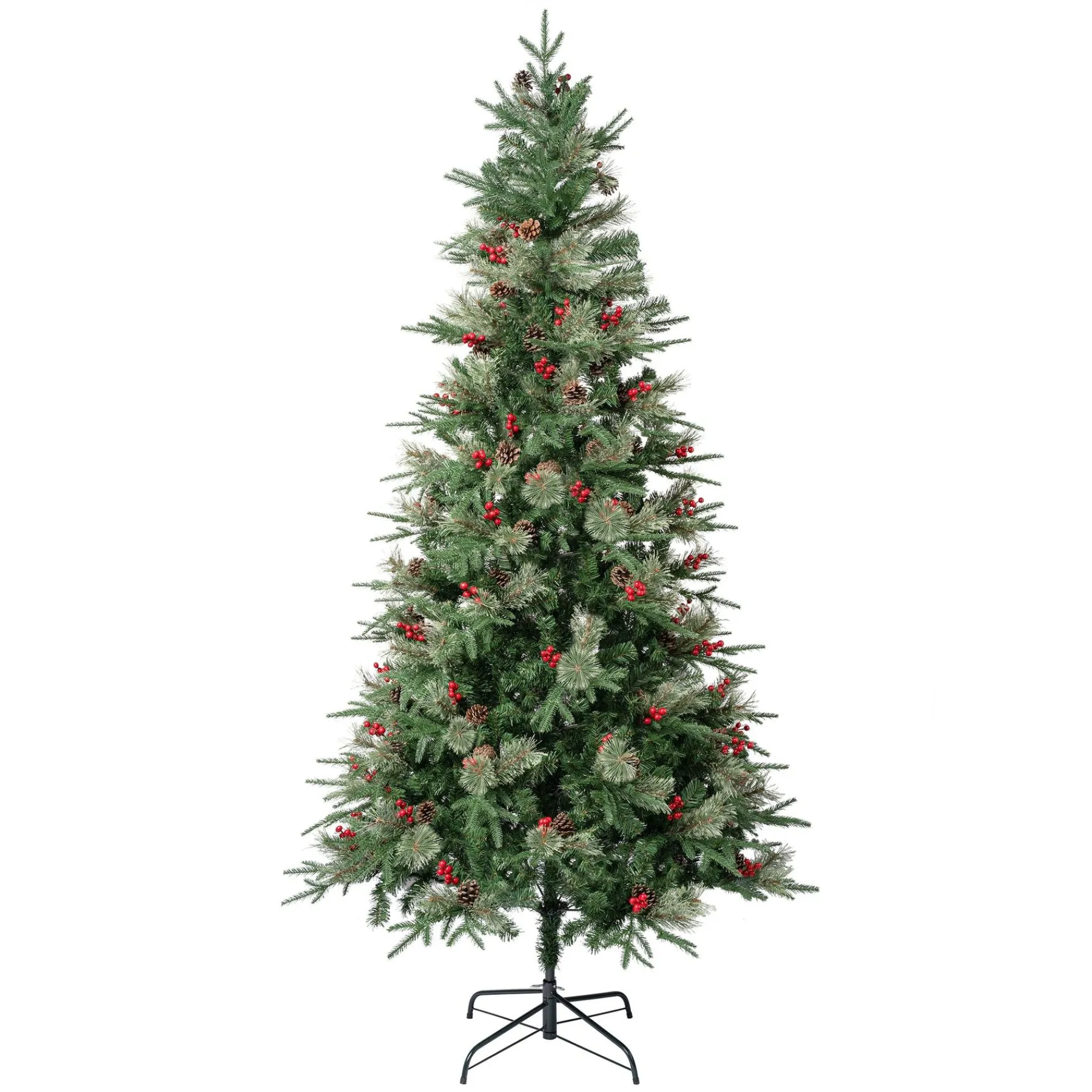 7Ft - 9Ft-National Tree Company First Traditions Virginia Blue Pine Christmas Tree With Hinged Branches, 7.5 Ft