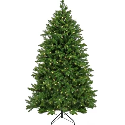 7Ft - 9Ft-National Tree Company 9Ft Pre-Lit Artificial Feel Real ® Rockport Hinged Tree With Powerconnect , 1200 Dual Color® Led Lights- Ul