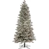 7Ft - 9Ft-National Tree Company 9Ft Pre-Lit Artificial Feel Real® Christmas Snowy Slim Hinged Tree With Powerconnect , 4000 Warm White Led Cosmic Light®- Ul