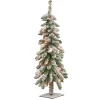 National Tree Company Slim^3Ft Pre-Lit Artificial Snowy Downswept Forestree, 35 Clear Lights- Ul