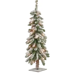 National Tree Company Slim^3Ft Pre-Lit Artificial Snowy Downswept Forestree, 35 Clear Lights- Ul