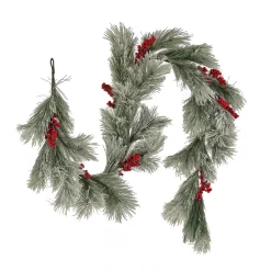 7' To 10' Garland-National Tree Company 8Ft Snowy Pine Berry Plastic Garland