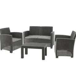 Patio Sets-National Tree Company Galloway Collection 4-Piece All-Weather Wicker Finish Conversation Set