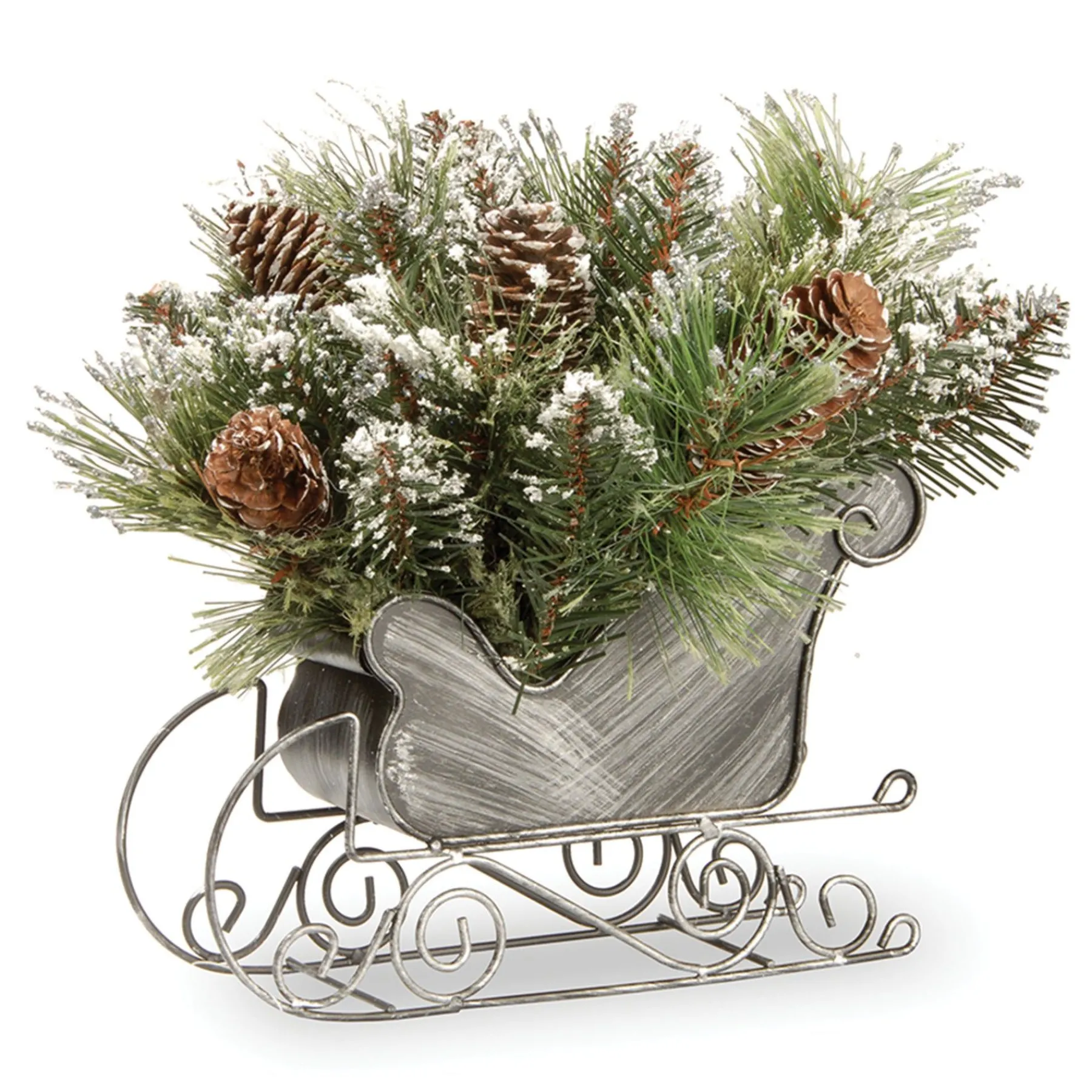 Christmas Greenery-National Tree Company Glittery Bristle Pine Sleigh