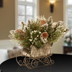 Christmas Greenery-National Tree Company Glittery Bristle Pine Sleigh