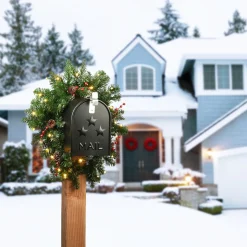 Christmas Greenery-National Tree Company Glittery Mountain Mailbox Swag