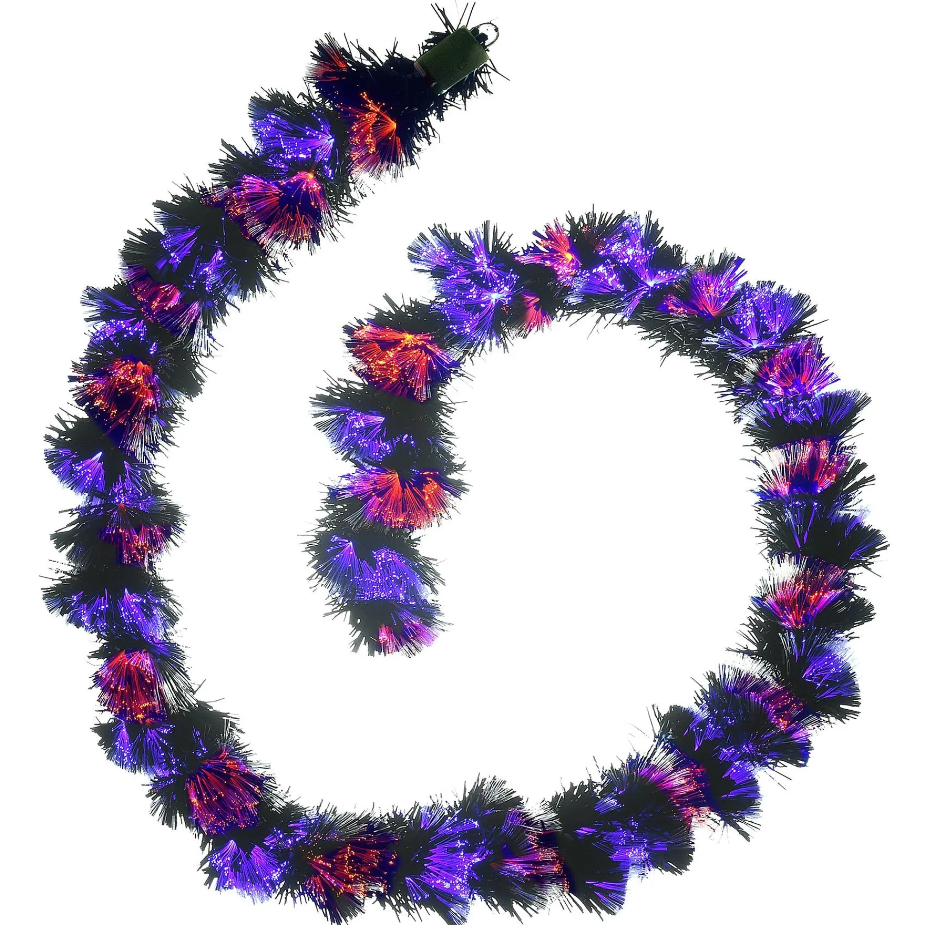 Halloween Indoor Decoration-National Tree Company Halloween 9 Ft. Black Fiber Optic Garland With Purple And Orange Lights