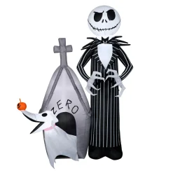Halloween Inflatable Decoration-National Tree Company Halloween 5 Ft. Jack Skellington And Zero