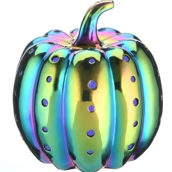 Halloween Table Decoration-National Tree Company Halloween 12" Led Lit Iridescent Pumpkin Decor
