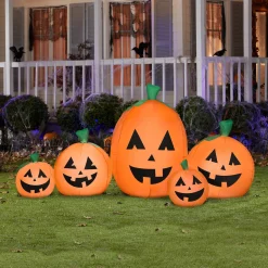 Halloween Inflatable Decoration-National Tree Company Halloween Airblown Inflatable Pumpkin Patch, 7 Feet