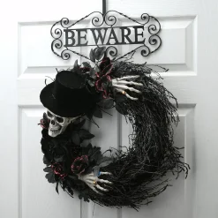 Halloween Wreath-National Tree Company Halloween "Beware" Wreath Hanger, 16 Inches