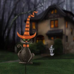 Halloween Outdoor Decoration-National Tree Company Halloween Black Cat Ground Decor