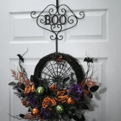 Halloween Wreath-National Tree Company Halloween "Boo" Wreath Hanger, 17 Inches