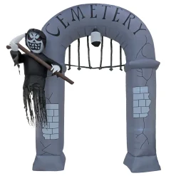 Halloween Inflatable Decoration-National Tree Company Halloween 12Ft Inflatable Ghost Arch, 7 White Led Lights- Ul