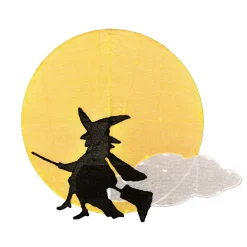 Halloween Outdoor Decoration-National Tree Company Halloween Garden Stake Lawn Decoration, Black, Moon And Flying Witch, Led Lights, Plug In, 41 Inches