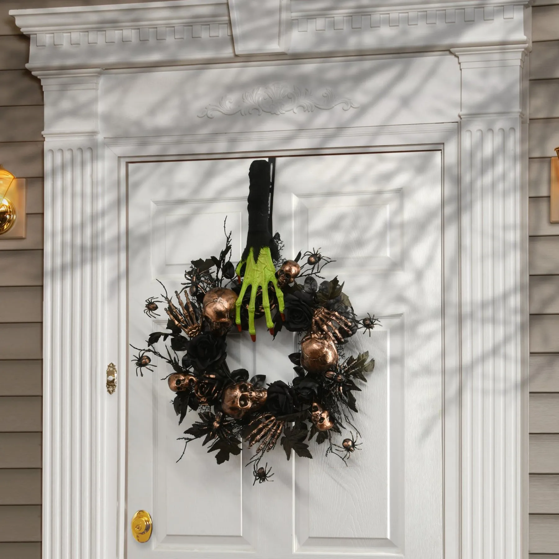 Halloween Wreath-National Tree Company Halloween Green Zombie Arm And Hand Wreath Hanger, 18 Inches