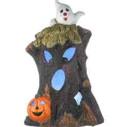 Halloween Table Decoration-National Tree Company Halloween Haunted Tree Trunk Decoration, Led Lights, 18 Inches