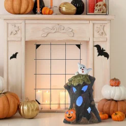 Halloween Table Decoration-National Tree Company Halloween Haunted Tree Trunk Decoration, Led Lights, 18 Inches