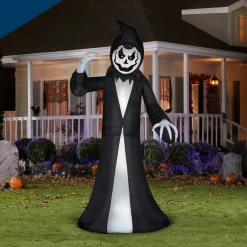 Halloween Animated Decoration-National Tree Company Halloween Inflatable Animated Reaper, 9.5 Feet