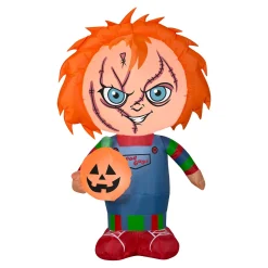 Halloween Inflatable Decoration-National Tree Company Halloween Inflatable Decoration, Orange, Chucky, Self Inflating, Plug In, 42 Inches