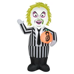 Halloween Inflatable Decoration-National Tree Company Halloween Inflatable Decoration, Black, Beetlejuice Character, Self Inflating, Plug In, 42 Inches