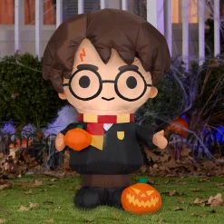 Halloween Inflatable Decoration-National Tree Company Halloween Inflatable Decoration, Black, Harry Potter, Self Inflating, Plug In, 3 Feet