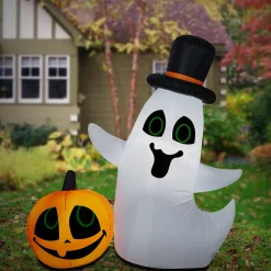 Halloween Inflatable Decoration-National Tree Company Halloween Inflatable Ghost, Led Lights, 4 Foot