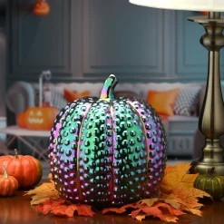 Halloween Table Decoration-National Tree Company Halloween Iridescent Pumpkin Decoration, 10 Inches