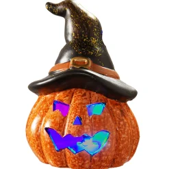 Halloween Outdoor Decoration-National Tree Company Halloween Jack O' Lantern With Led Lights, Orange, 5 Inches