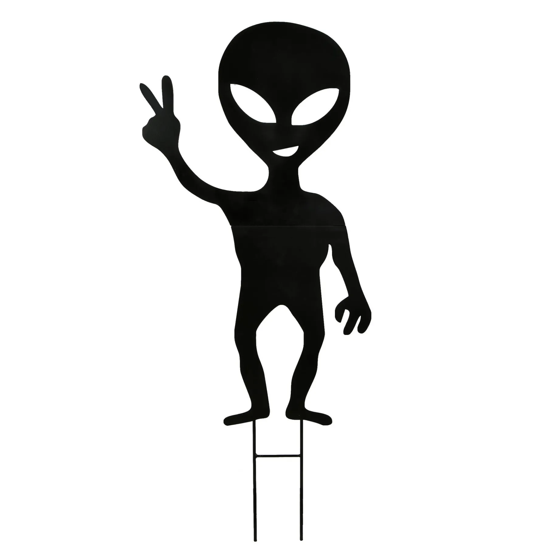Halloween Outdoor Decoration-National Tree Company Halloween Lawn Decoration, Black, Alien, Includes Garden Stakes, 38 Inches