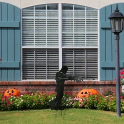 Halloween Outdoor Decoration-National Tree Company Halloween Lawn Decoration, Black, Frankenstein, Includes Garden Stakes, 4 Feet