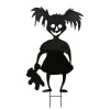 Halloween Outdoor Decoration-National Tree Company Halloween Lawn Decoration, Black, Scary Girl, Includes Garden Stakes, 38 Inches