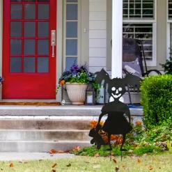 Halloween Outdoor Decoration-National Tree Company Halloween Lawn Decoration, Black, Scary Girl, Includes Garden Stakes, 38 Inches